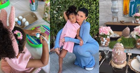 Kylie Jenner chwali się wystawnym przyjęciem wielkanocnym i "przypadkowo" pokazuje zdjęcie Z SYNEM (FOTO)