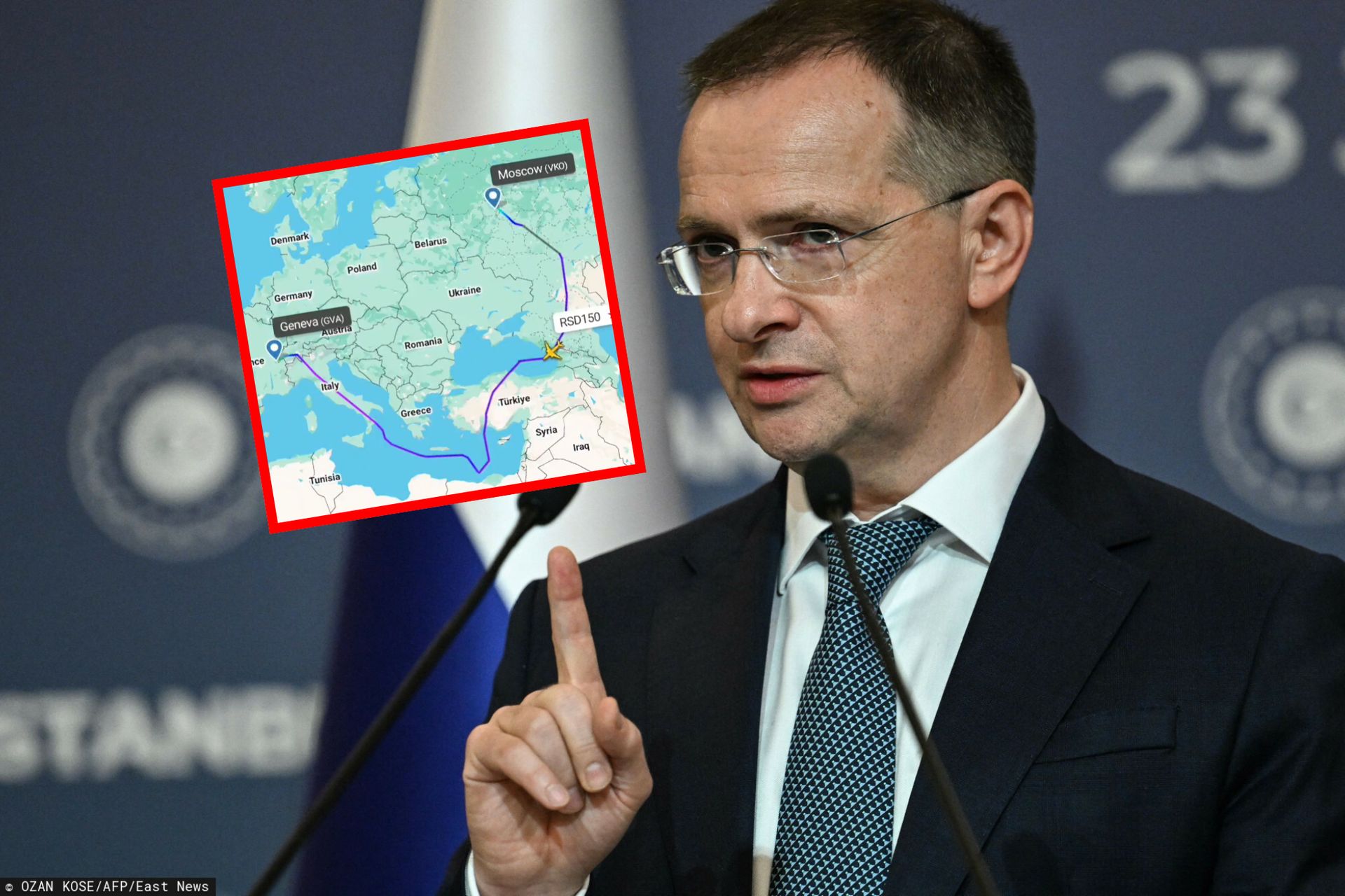Rosyjska delegacja leciała 9 godzin do Genewy, omijając "wrogie kraje"