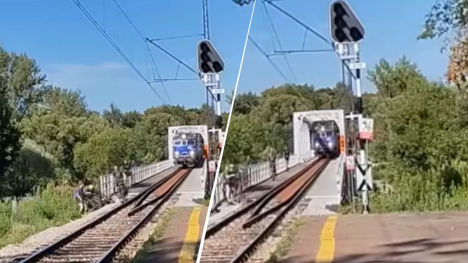 Niebezpieczna sytuacja na moście kolejowym