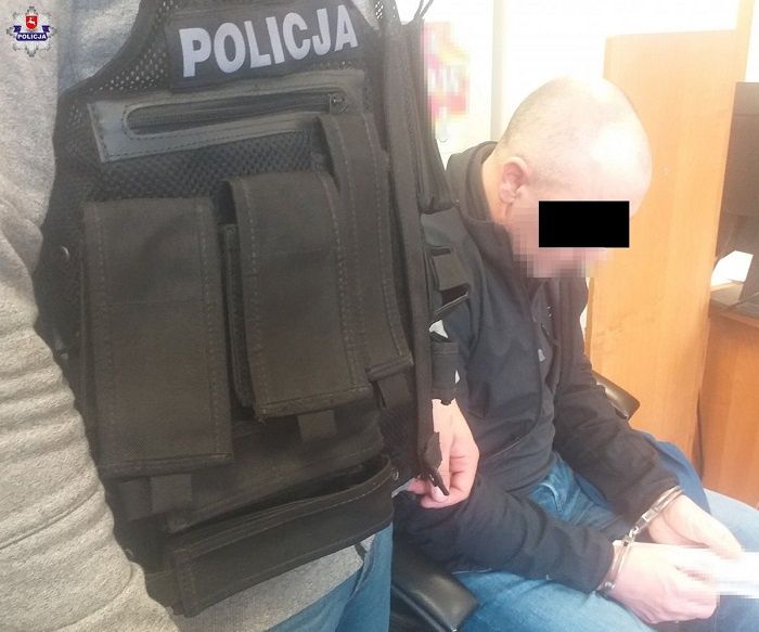 Zatrzymany 41-letni właściciel mieszkania | fot. KMP Lublin