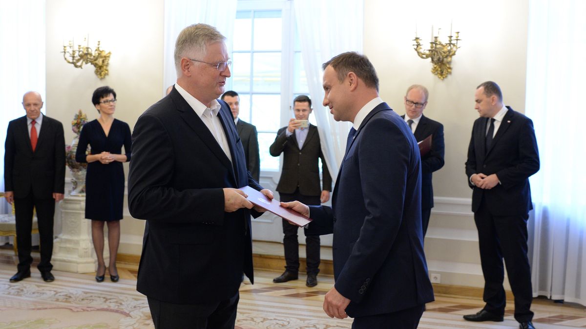 Prezydent RP Andrzej Duda i Jerzy Milewski