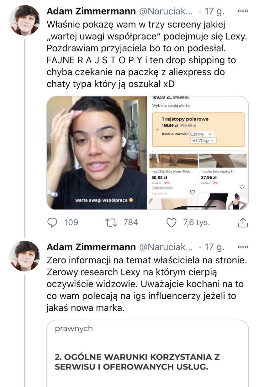 "Warta uwagi współpraca" Lexy Chaplin 