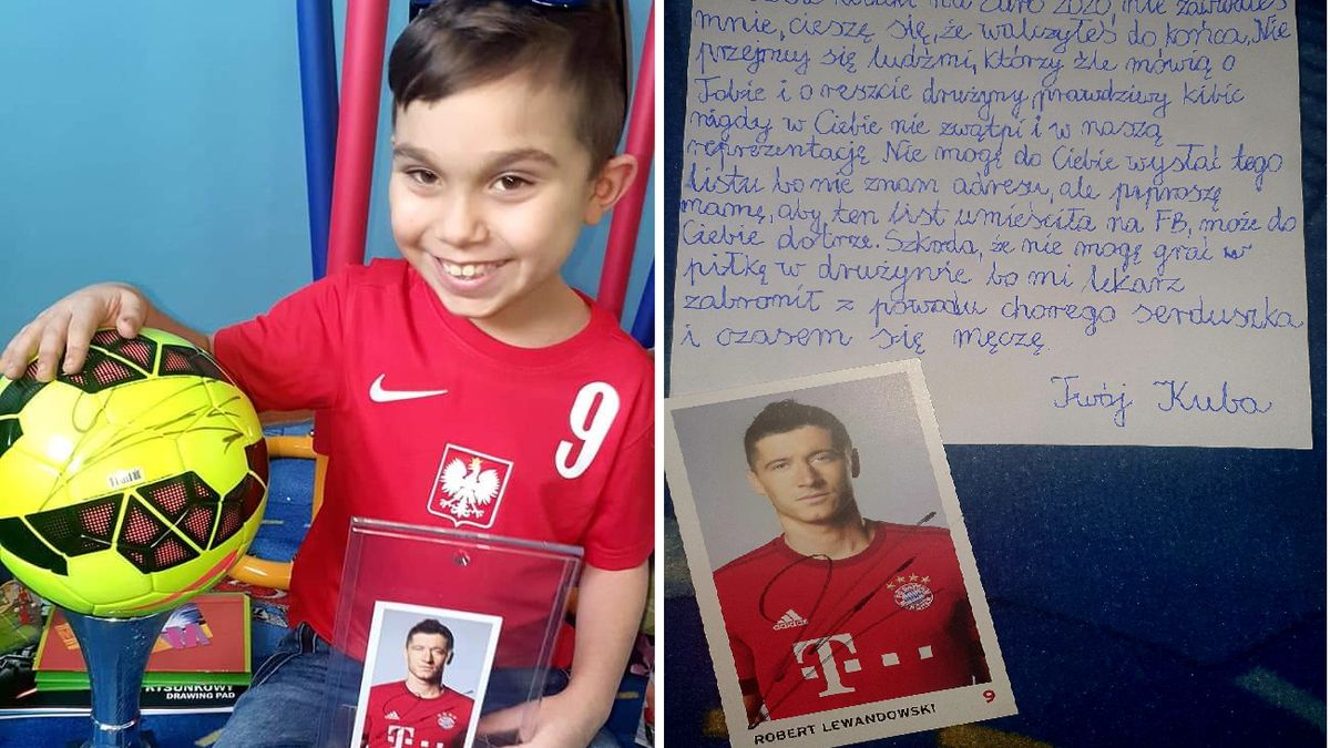 9-letni chory chłopiec pociesza Roberta Lewandowskiego