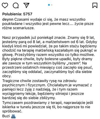 Deynn i Majewski otwierają się na temat terapii małżeńskiej 