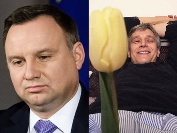 Żebrowski śmieje się z Dudy na Instagramie: "NIEZŁA LAMPA!"