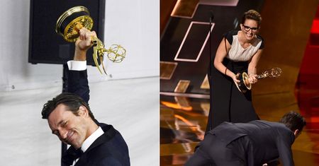 Jon Hamm odbierając Emmy podziękował... psu i byłej dziewczynie!