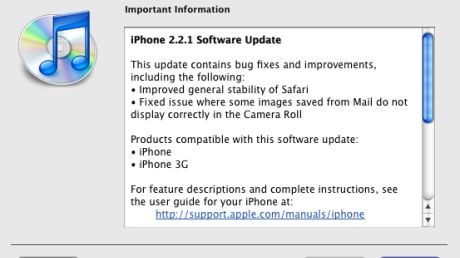 Aktualizacja oprogramowania iPhone Firmware 2.2.1 1