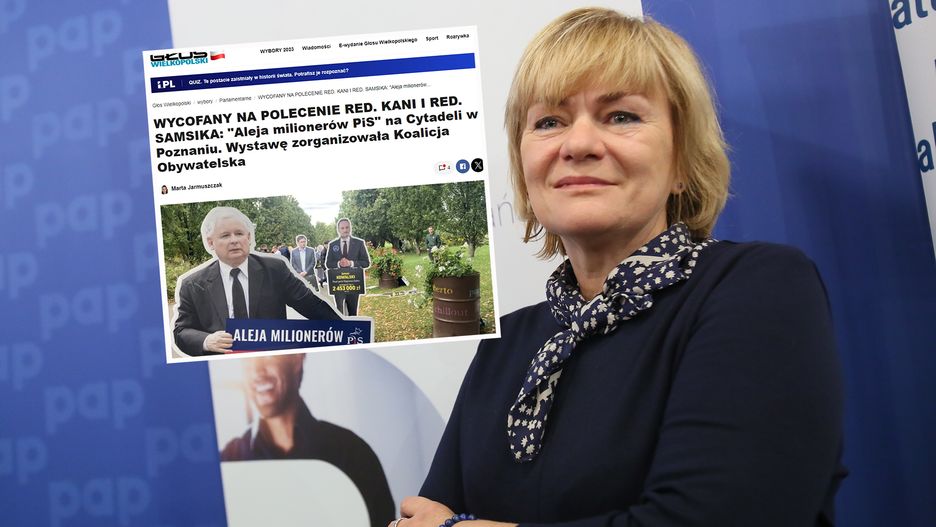 Dorota Kania, redaktorka naczelna PolskaPress, i usunięty ze strony "Głosu Wielkopolskiego" artykuł