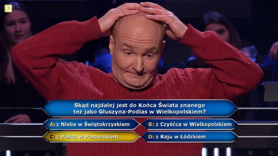 Pan Maciej z Warszawy usłyszał pytanie za milion