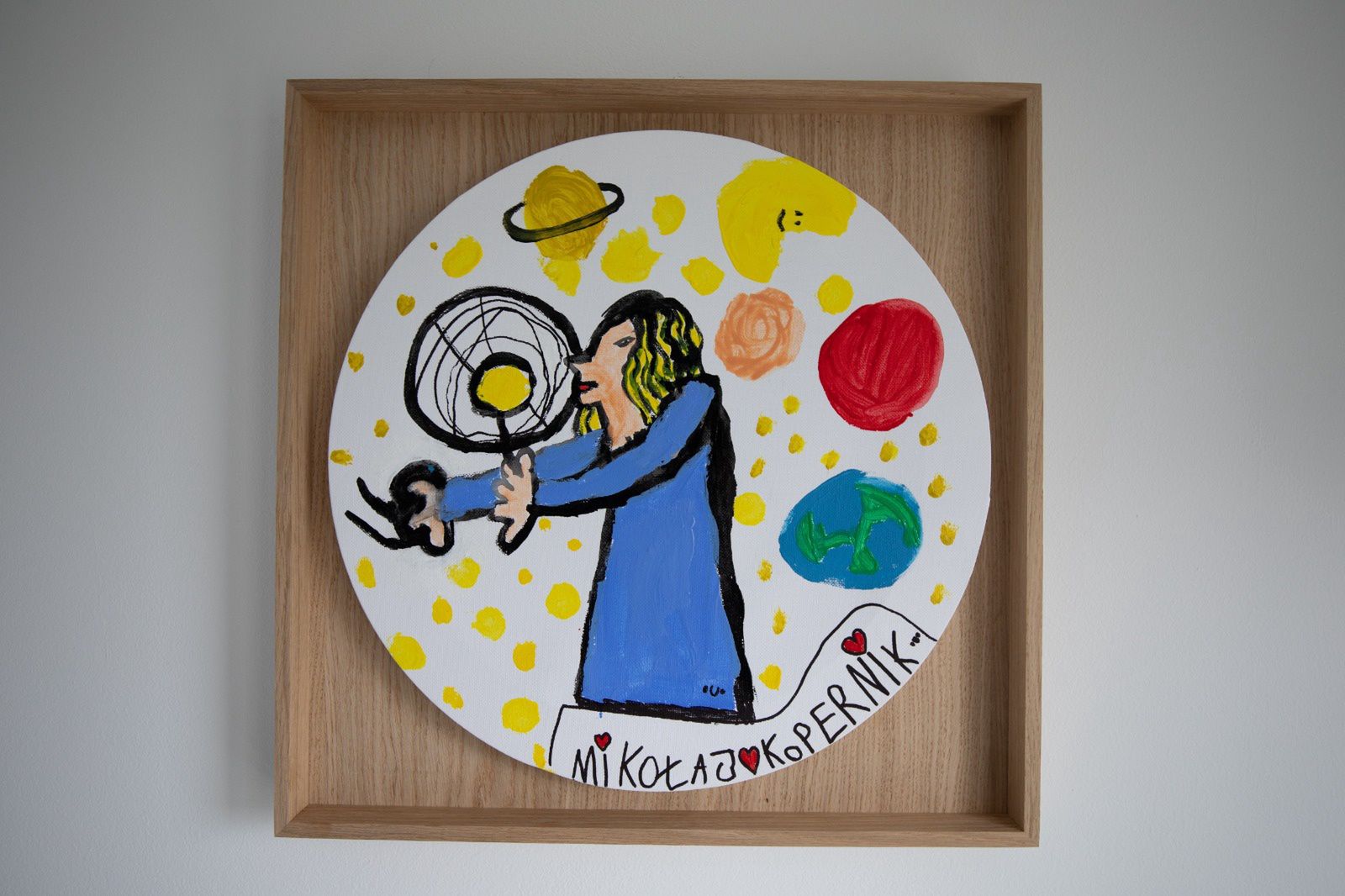 Prezent, jaki miała otrzymać Michelle Obama podczas wizyty w Polsce - obraz 6-letniej dziewczynki przedstawiający Mikołaja Kopernika