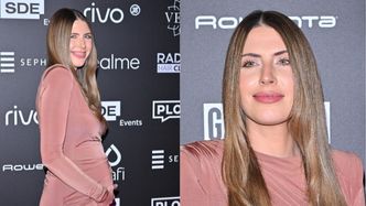 Aleksandra Grysz eksponuje CIĄŻOWE KRĄGŁOŚCI na ściance (ZDJĘCIA)