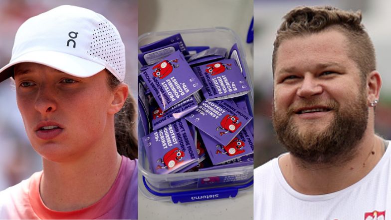 Prezerwatywy w paczkach powitalnych na IO w Paryżu.