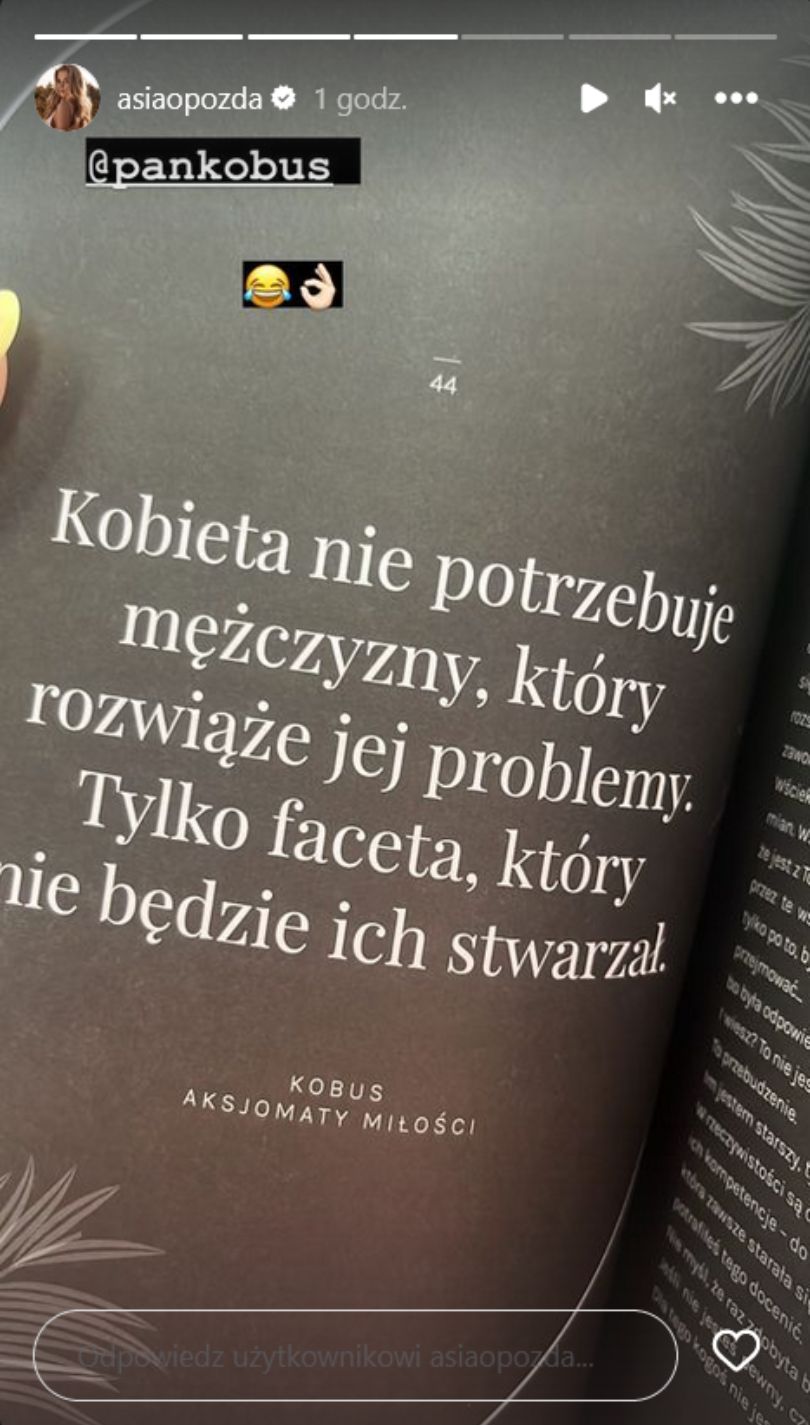 Joanna Opozda o mężczyznach. Podzieliła się wymownym cytatem