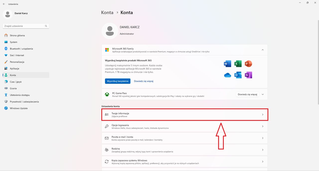 Jak zmienić konto Microsoft na lokalne w Windows 11?