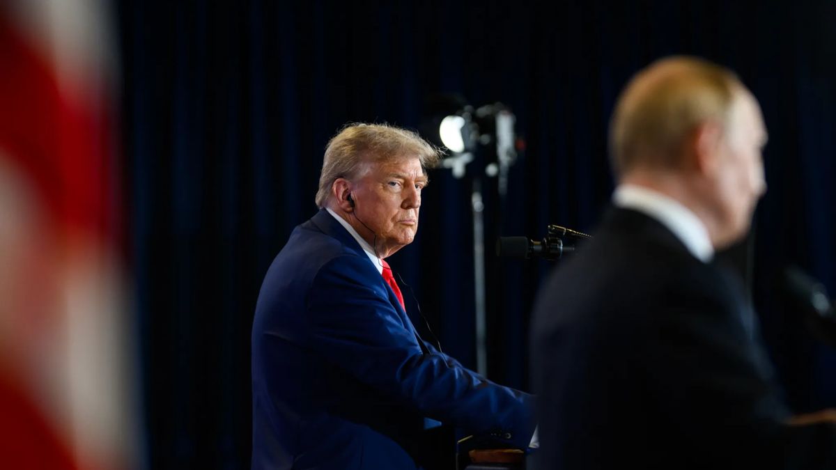 Trump i Putin podczas spotkania w USA