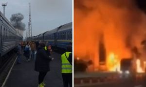 Potężny wybuch i pożar. Rosja uderzyła. "Cieszę się, że przeżyłem"