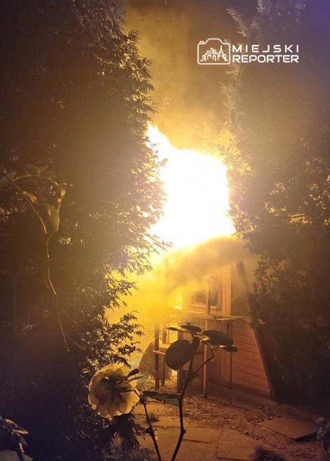 Warszawa: Pożar domku letniskowego na działkach ROD w Ursusie