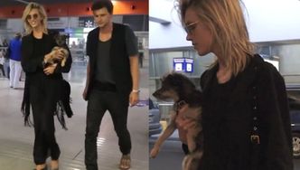 Anja z Sashą i psem na lotnisku!