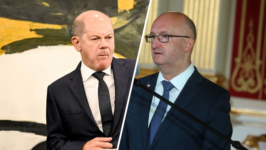 Olaf Scholz i Piotr Wawrzyk