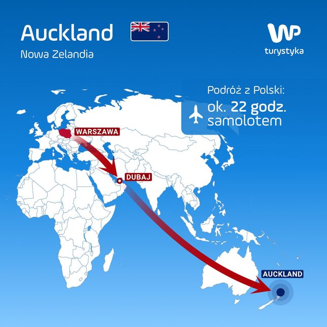 Podróż do Auckland - po doliczeniu czasu spędzonego na lotniskach - zajmie grubo ponad dobę