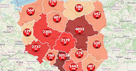 Koronawirus w Polsce. Blisko 1200 ofiar śmiertelnych. Oto aktualna mapa zarażeń