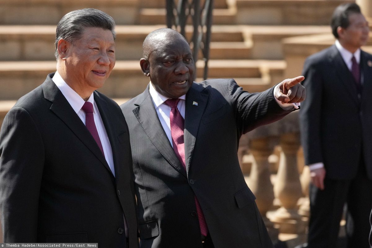 Prezydent Republiki Południowej Afryki Cyril Ramaphosa i prezydent Chin Xi Jinping 