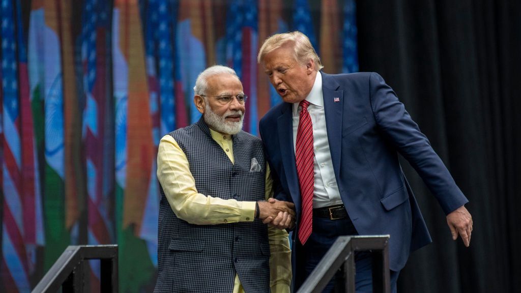 "Howdy, Modi" Event Welcomes Indian Prime Minister Narendra Modi To Houston, Texas
HOUSTON, TX - SEPTEMBER 22: Indian Prime Minster Narendra Modi and U.S. President Donald Trump leave the stage at NRG Stadium after a rally on September 22, 2019 in Houston, Texas. The rally was expected to draw tens of thousands of Indian-Americans and comes ahead of Modi's trip to New York for the United Nations General Assembly.  (Photo by Sergio Flores/Getty Images)
Sergio Flores
bestof, topix