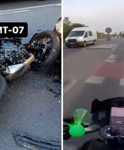 Motocyklista nagrał własny wypadek