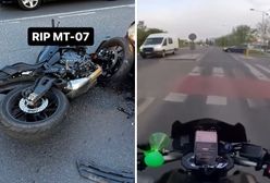 Motocyklista nagrał własny wypadek