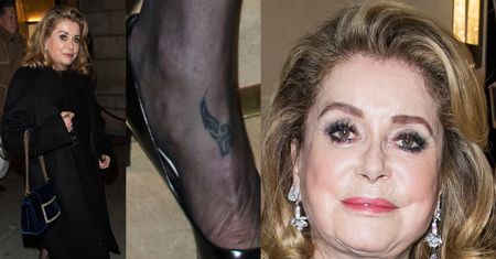 75-letnia Catherine Deneuve pozuje z tatuażem na stopie (FOTO)