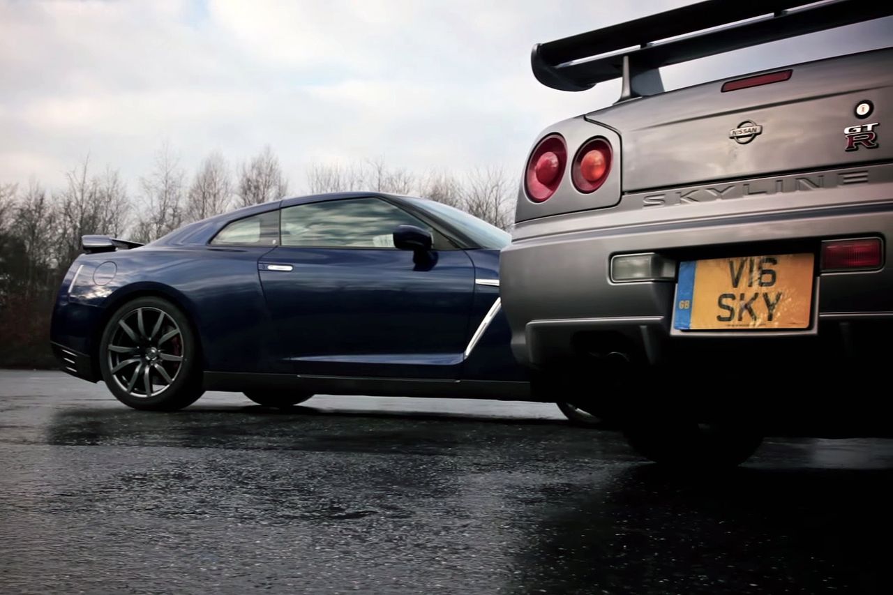 Nissan Skyline GT-R R34 vs GT-R R35 - filmowy pojedynek