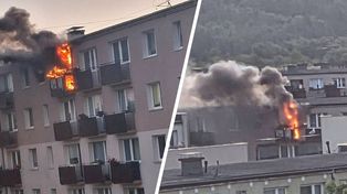 Pożar w Wejherowie. Mieszkaniec musiał wyskakiwać na skokochron