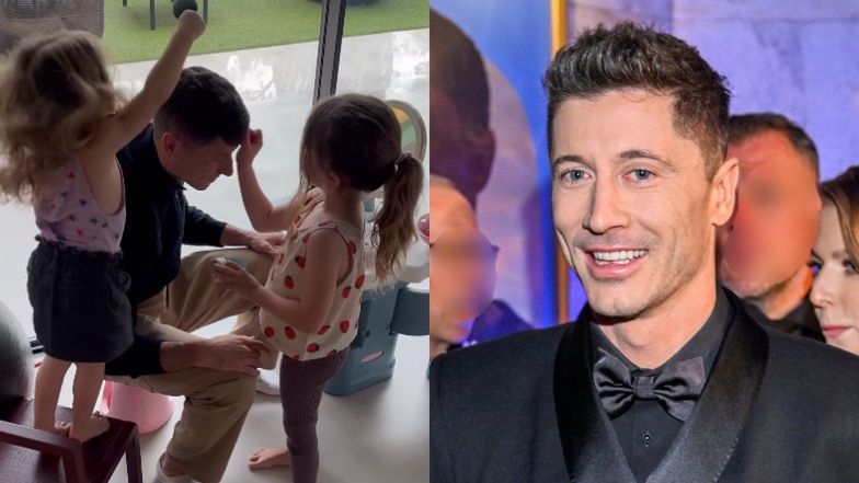 Tak Robert Lewandowski spędza czas z córkami. Klara i Laura urządziły domowy salon piękności