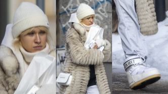 Smutna Helena Englert snuje się po Warszawie okutana wielkim futrem i z torebeczką za 5 tys. złotych... (ZDJĘCIA)