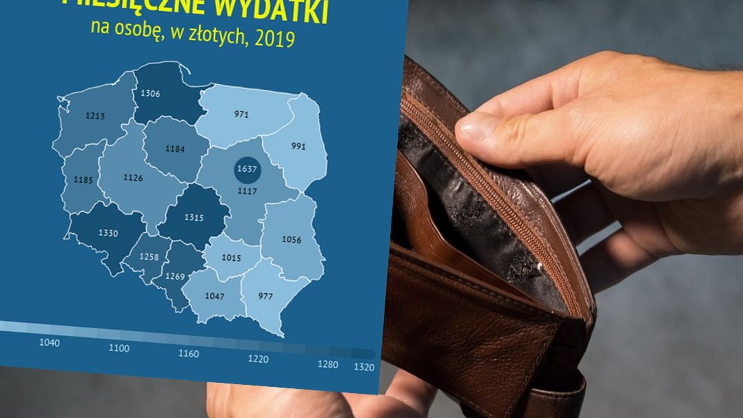 Przeciętna rodzina w Warszawie wydaje miesięcznie średnio ponad 2600 zł więcej niż rodzina na Warmii i Mazurach.