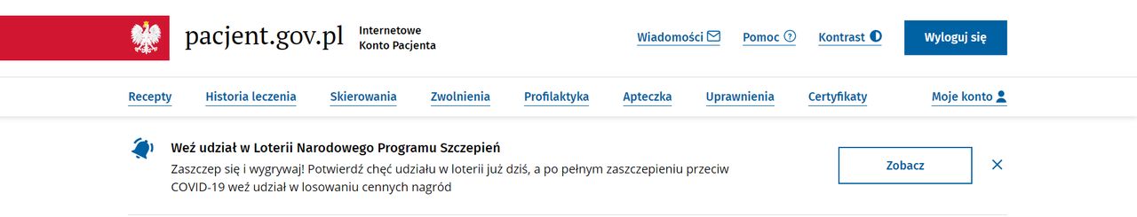 Zgłoszenie do loterii szczepionkowej