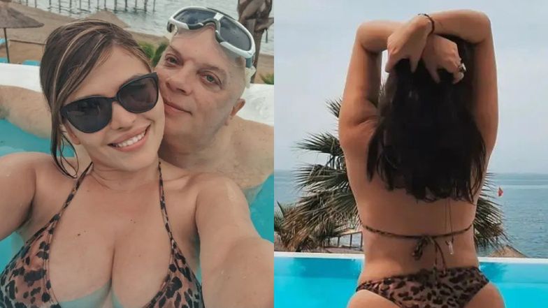 Krzysztof Skiba i jego ukochana moczą się w basenie na wakacjach: "Łapiemy słoneczko" (ZDJĘCIA)