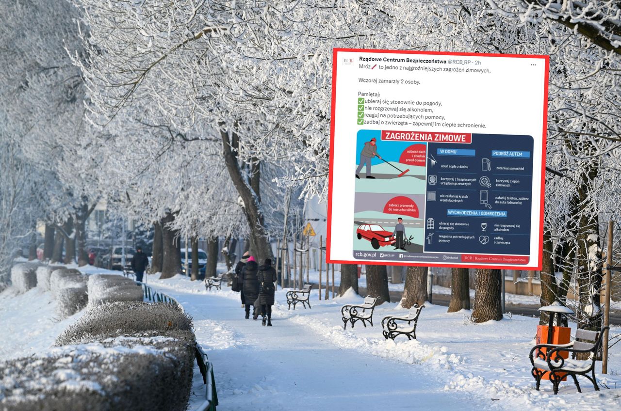 Mróz w Polsce. RCB przypomina o zimowych zagrożeniach. "Reaguj"