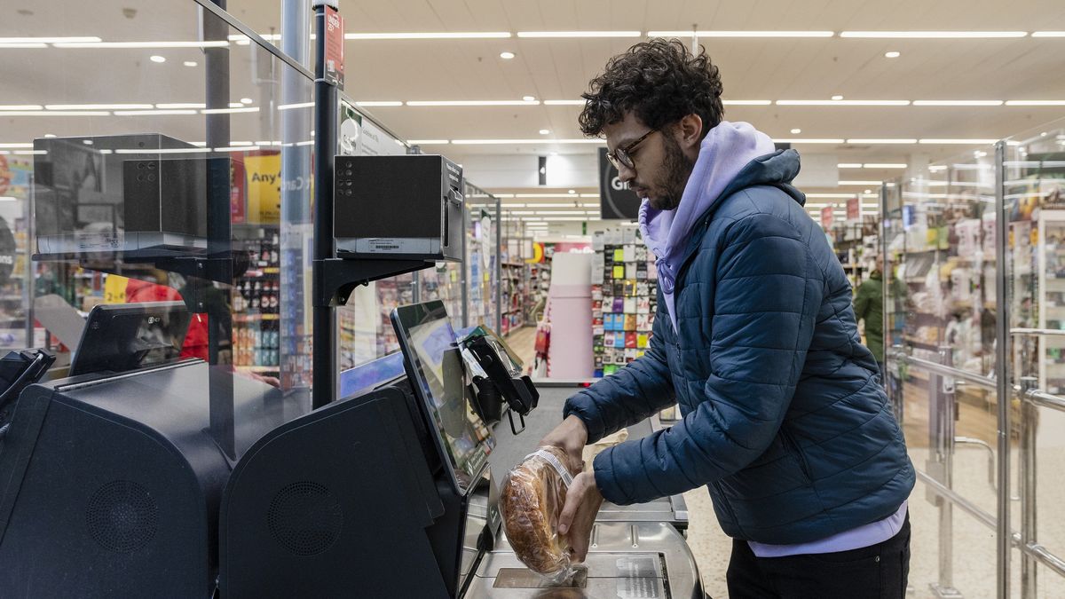 Self Service Checkout
Side view of a man shopping in a supermarket while on a budget. He is scanning his items at the self service checkout in the North East of England.
SolStock