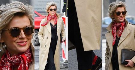 #TRENDY: Magda Mołek w beżowym płaszczu