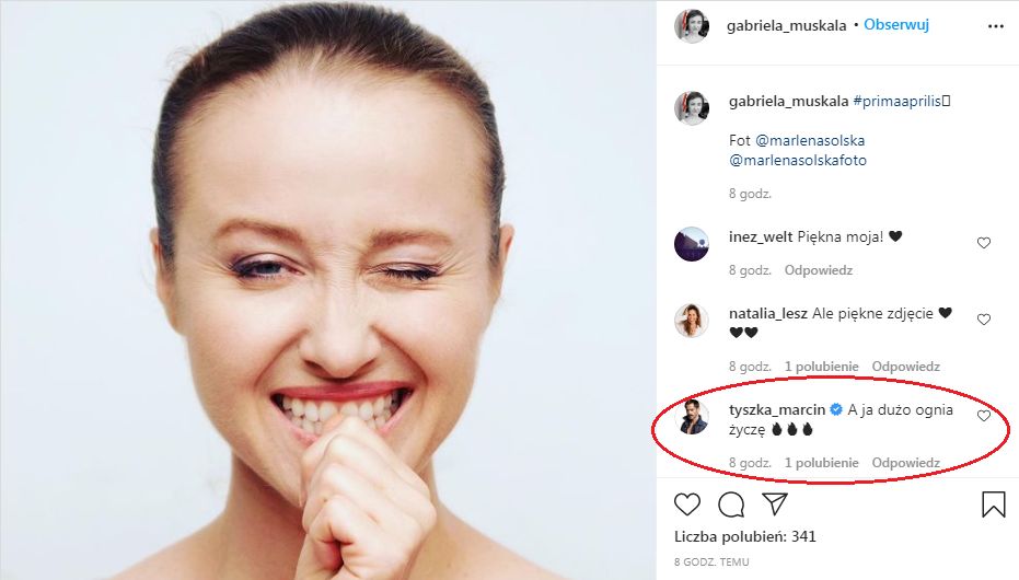 Gabriela Muskała celebruje Prima Aprilis, a Marcin Tyszka życzy jej "dużo ognia"
