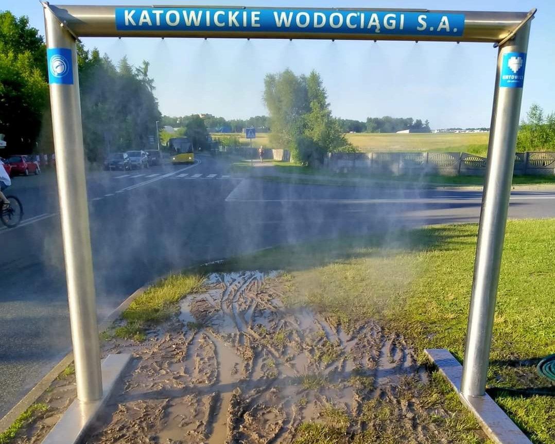 Kurtyna wodna w Dolinie Trzech Stawów w Katowicach