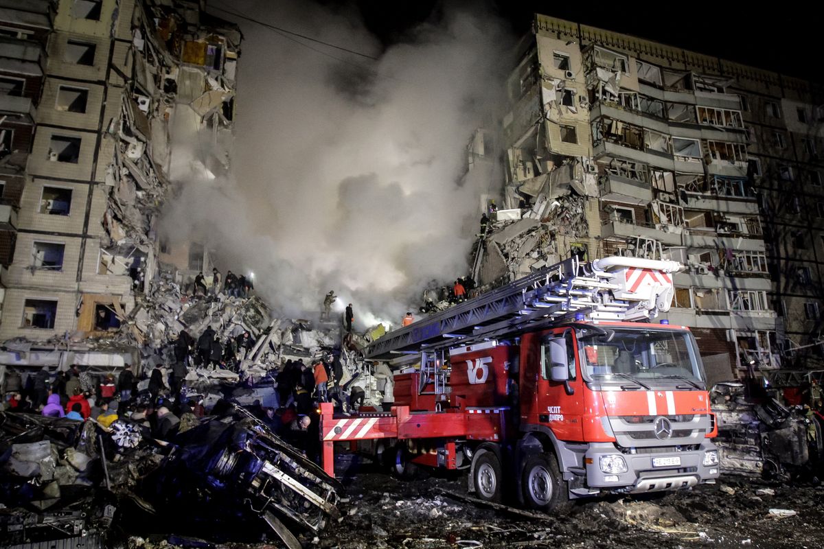 Miejsce tragedii w mieście Dniepr 