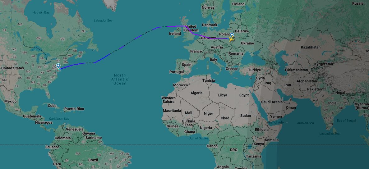Taką trasę pokonał Boeing 747F linii Atlas Air do Lublina