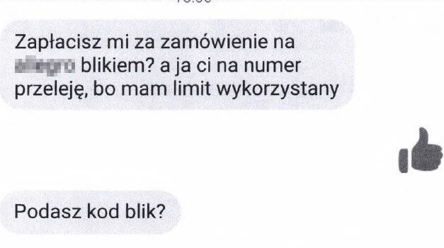 Wyłudzenie kodu BLIK