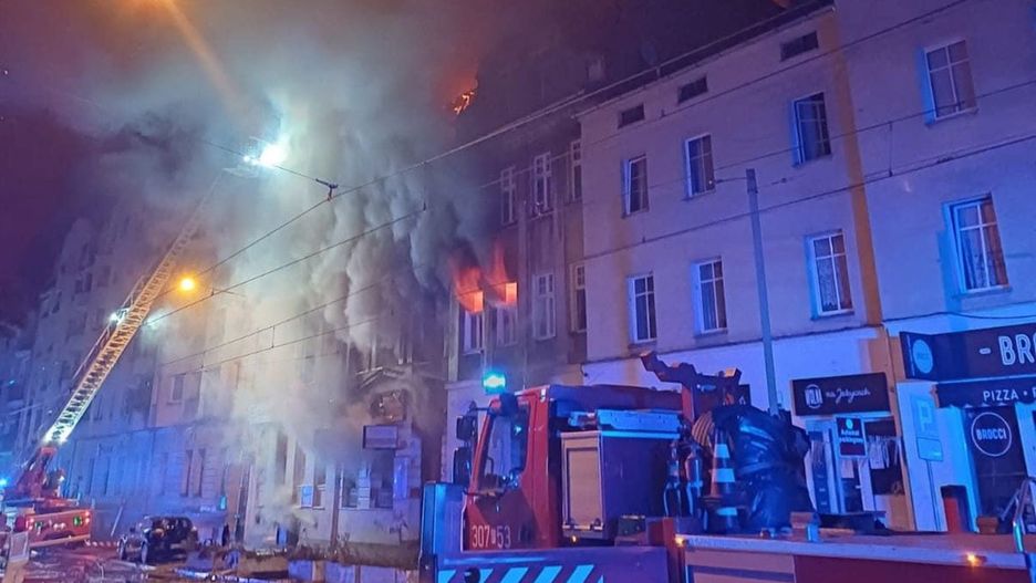 Pożar przy ul. Kraszewskiego w Poznaniu