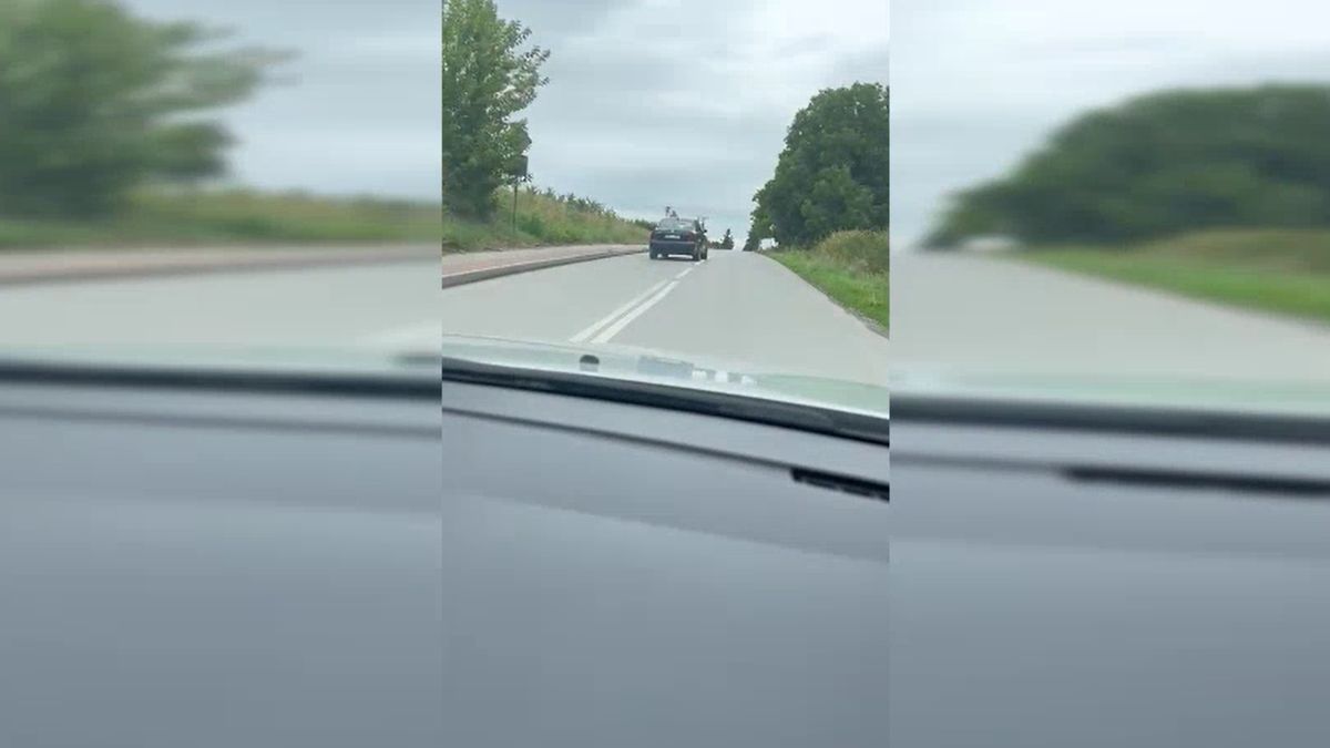 Kierowca wielokrotnie zjeżdżał na przeciwległy pas ruchu