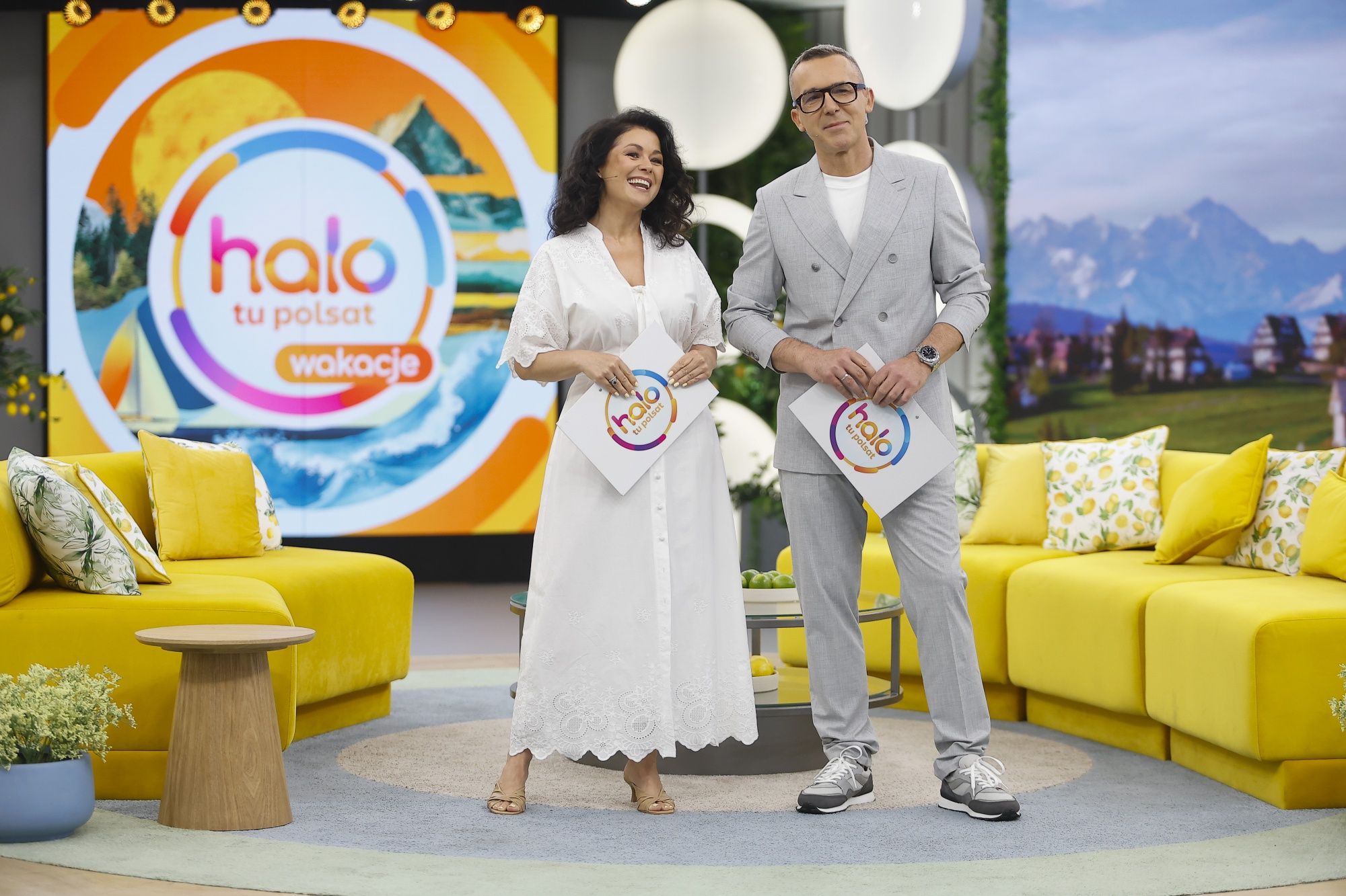 Katarzyna Cichopek i Maciej Kurzajewski w "halo tu polsat"