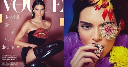 Wystraszona Kendall Jenner spogląda ze swojej 20. okładki "Vogue'a"