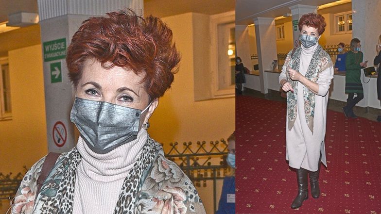 Zamaskowana "elita" na premierze sztuki 